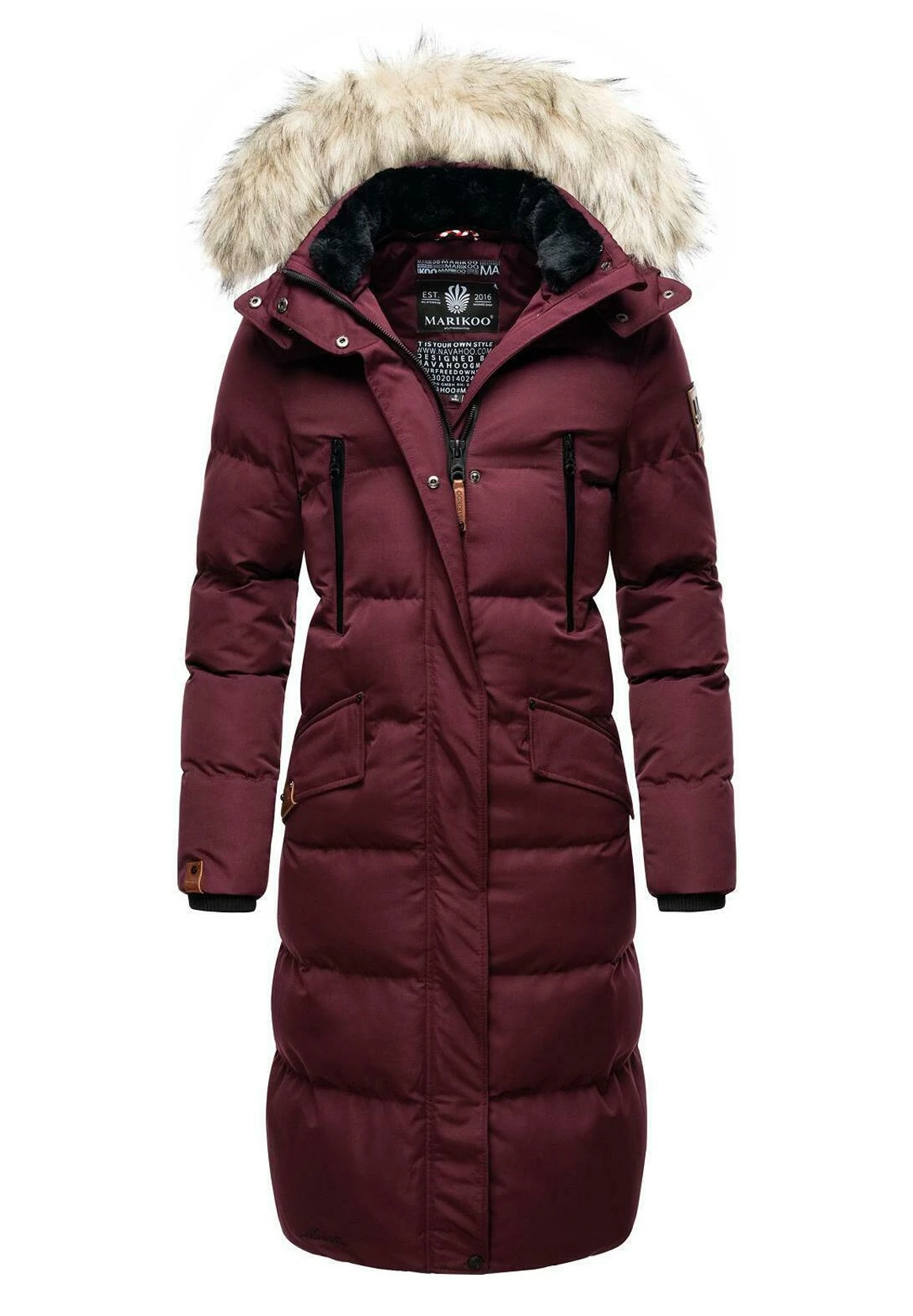 Marikoo Abrigo De Invierno - Dark Red Melange 7 Marikoo Abrigo De Invierno - Dark Red Melange - Imagen 5