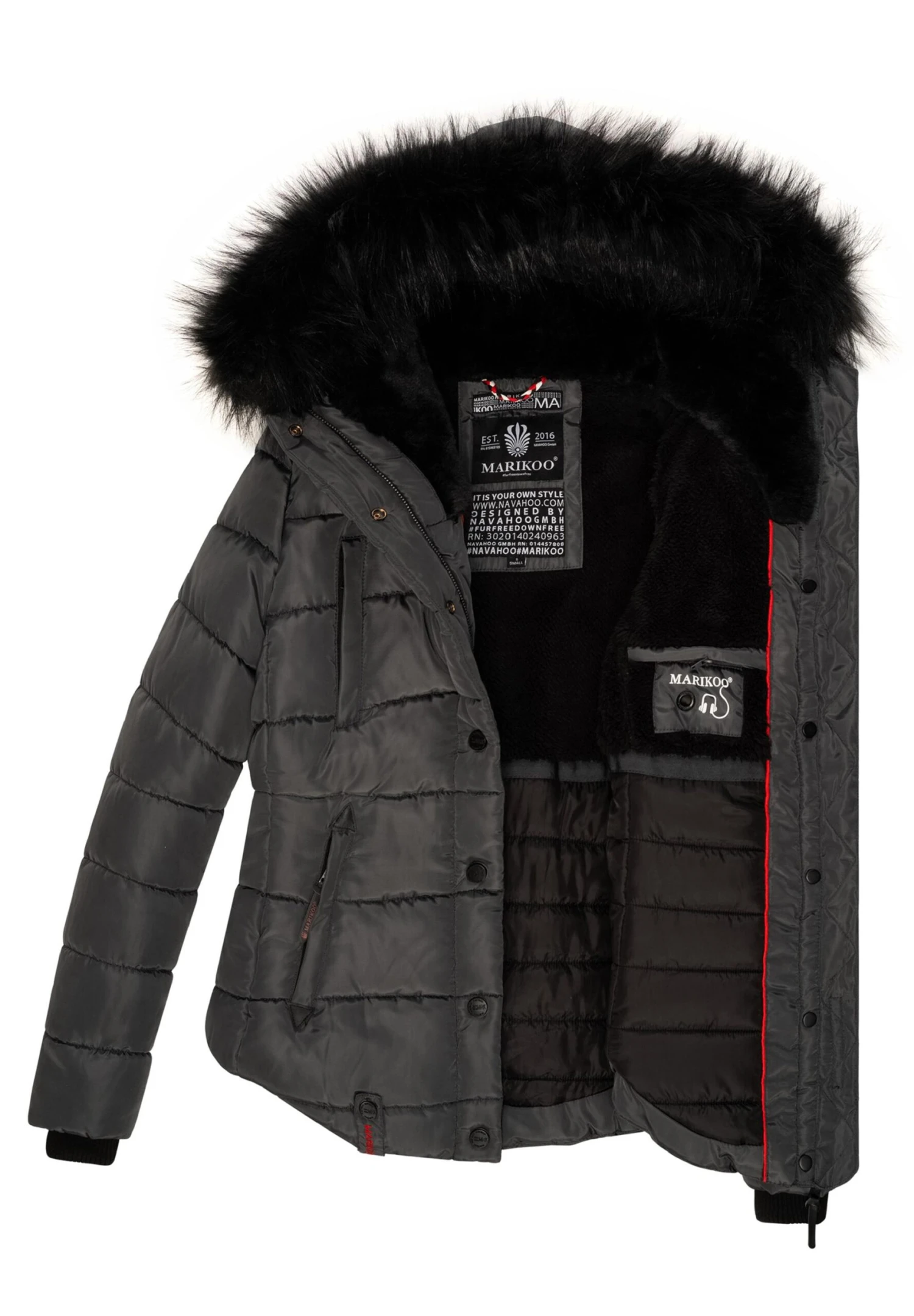 Marikoo Lotusblüte - Chaqueta De Invierno - Anthracite 6 Marikoo Lotusblüte - Chaqueta De Invierno - Anthracite - Imagen 4