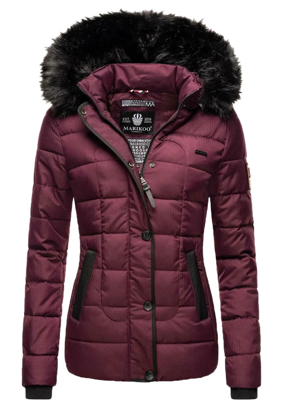 Marikoo Unique - Chaqueta De Invierno - Dark Red Melange 3 Marikoo Unique - Chaqueta De Invierno - Dark Red Melange