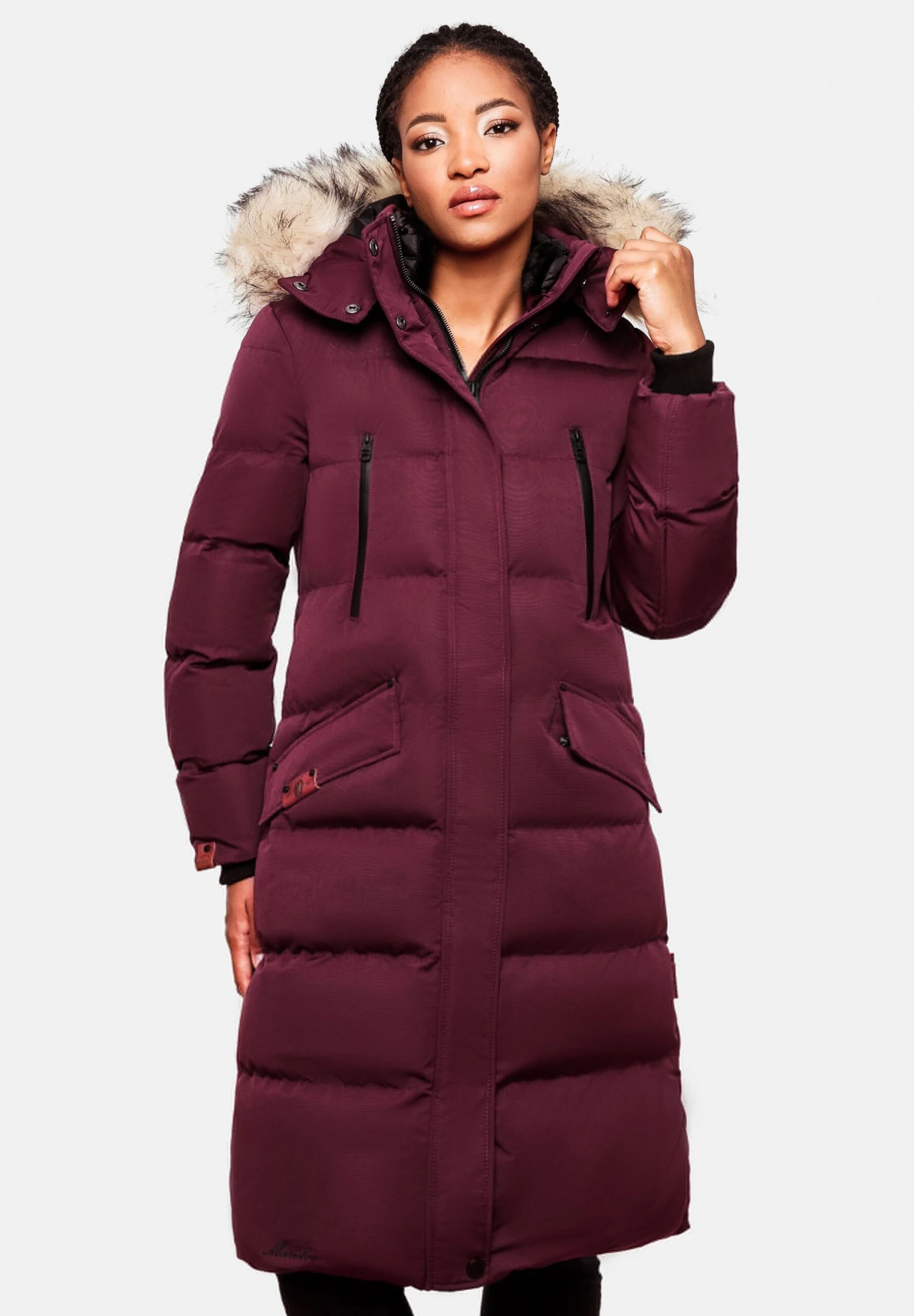 Marikoo Abrigo De Invierno - Dark Red Melange 3 Marikoo Abrigo De Invierno - Dark Red Melange
